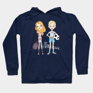 sport girl and boy Hoodie